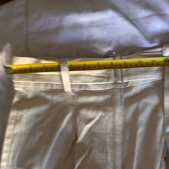 WORTHINGTON Ivory Linen blend wide palazzo cargo pants sz 10 - Picture 9 of 12